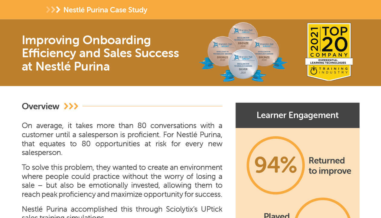 Improving Onboarding Efficiency and Sales Success at Nestlé Purina
