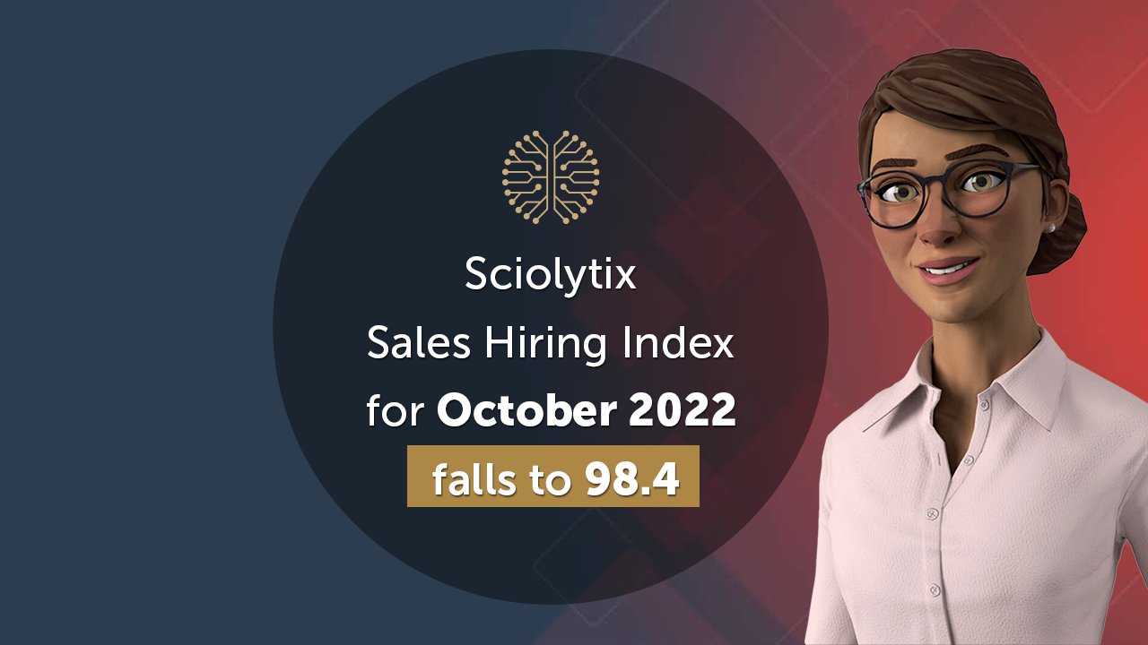 Sciolytix Sales Hiring Index for October 2022 Falls to 98.4