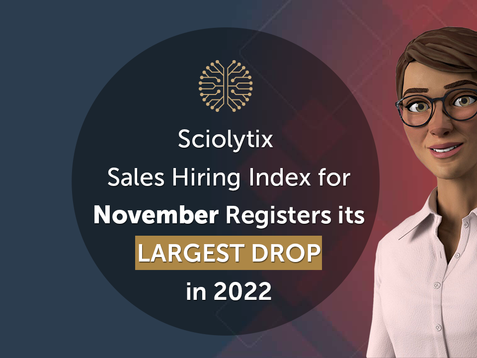 Sciolytix Sales Hiring Index for November Registers its Largest Drop in 2022