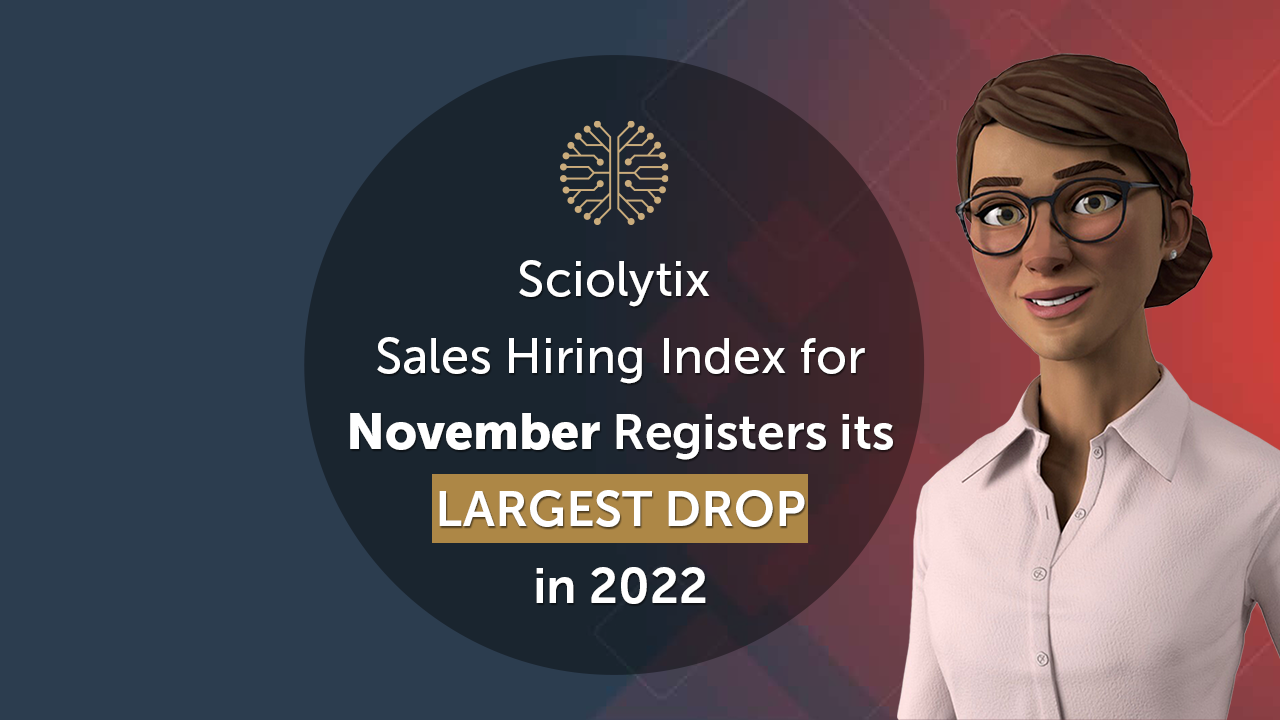 Sciolytix Sales Hiring Index for November Registers its Largest Drop in 2022