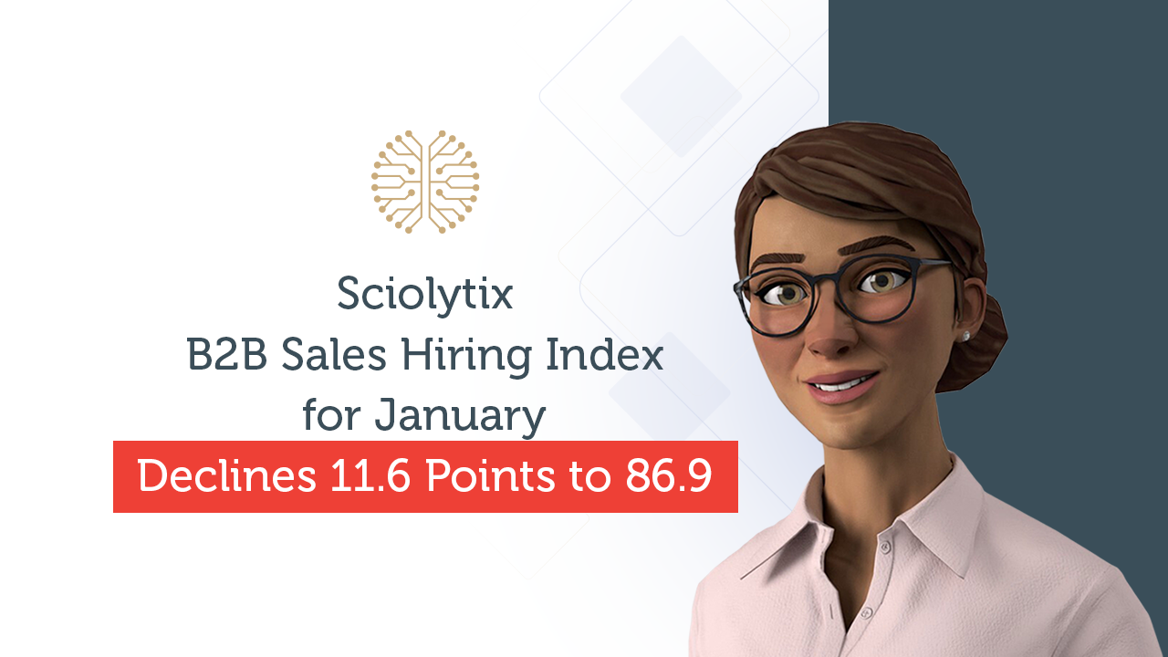 Sciolytix B2B Sales Hiring Index for January Declines 11.6 Points to 86.9